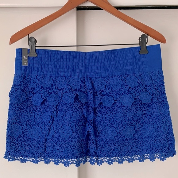 NWT Abercrombie and Fitch Blue Lace Skirt - Picture 3 of 5